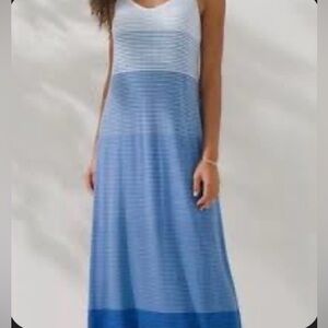 NWT Soma Weekend Maxi Dress - blue stripe - size L